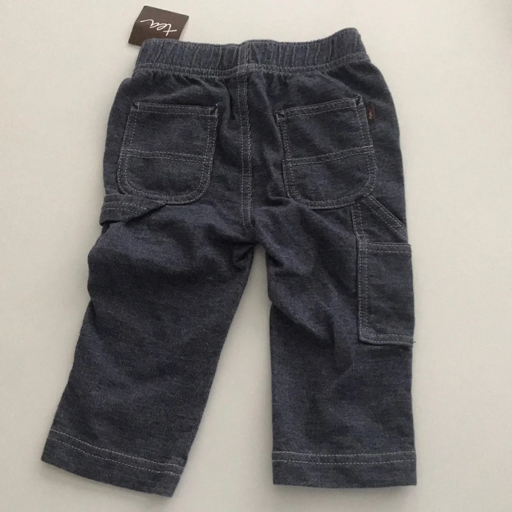 NWT Tea Collection Baby Denim-Like Carpenter Pants